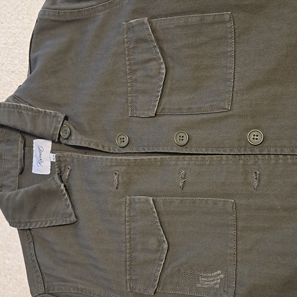 Olive Green Button-Up Jacket - Picture 2 of 5